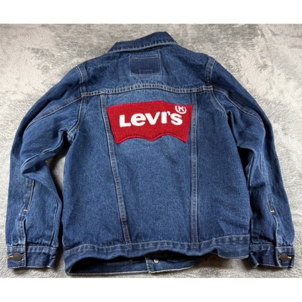 Levi's Kids Denim Jacket Sz S (8–10 Yrs) Blue Jean Trucker w/ Back Patch Logo